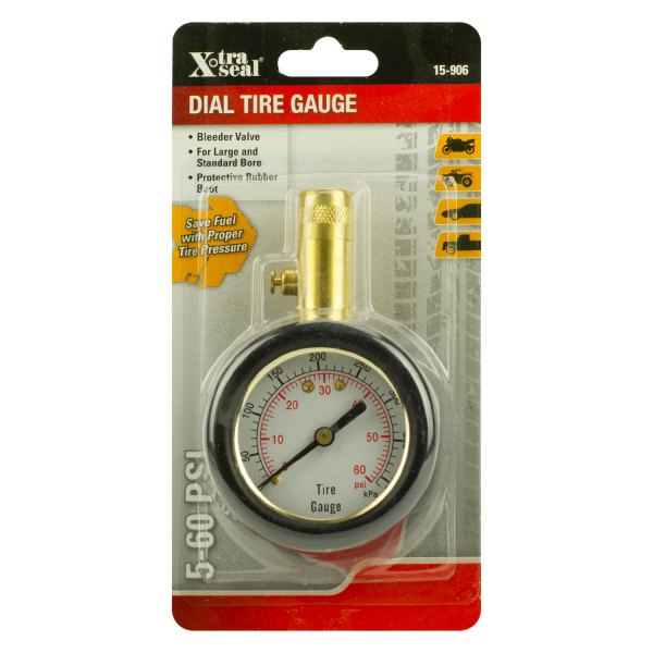 31 Incorporated® - X-tra Seal™ 5 to 60 psi Dial Tire Pressure Gauge with Bleeder Valve
