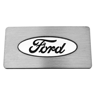 ACC® - Brushed Glove Box Trim Plate with Brushed Black Ford Logo