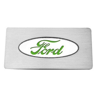 ACC® - Brushed Glove Box Trim Plate with Synergy Green Ford Logo