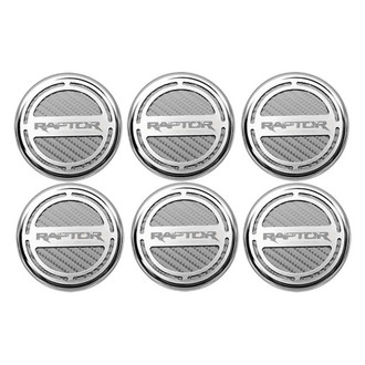 ACC® - Chrome White Carbon Fiber Cap Cover Set with Raptor Logo