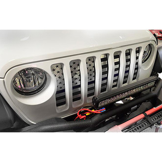 ACC® - 1-Pc American Flag Style Brushed Laser Cut Main Grille