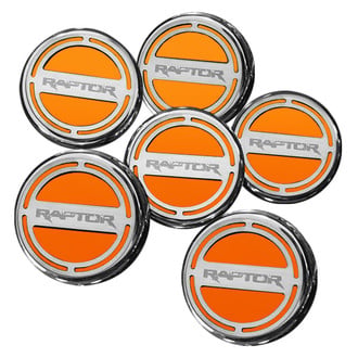 ACC® - Chrome Orange Fury Solid Cap Cover Set with Raptor Logo