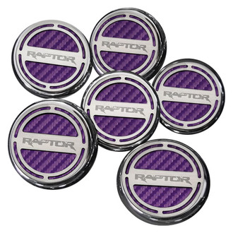 ACC® - Chrome Purple Carbon Fiber Cap Cover Set with Raptor Logo