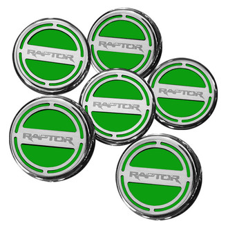 ACC® - Chrome Synergy Green Solid Cap Cover Set with Raptor Logo