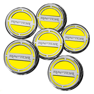 ACC® - Chrome Yellow Solid Cap Cover Set with Raptor Logo