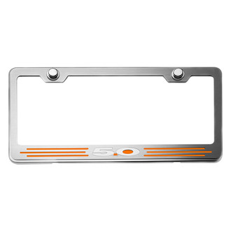ACC® - Brushed License Plate Frame with Orange Fury 5.0 Logo and Inlay