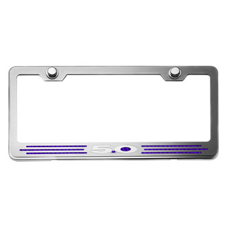ACC® - Brushed License Plate Frame with Purple Carbon Fiber 5.0 Logo and Inlay