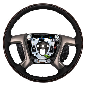 ACDelco® - 4-Spoke Standard Ebony Leather and Plastic Steering Wheel