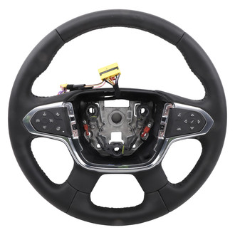 ACDelco® - 4-Spoke Standard Jet Black Leather Wrapped Steering Wheel