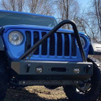 ACE Engineering® - Expedition Stubby Black Front Winch HD Bumper with Stinger