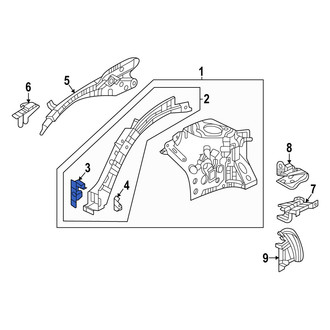 Acura OE - Front Left Fender Rail Reinforcement