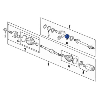 Acura OE - Front CV Axle Shaft Carrier Bearing