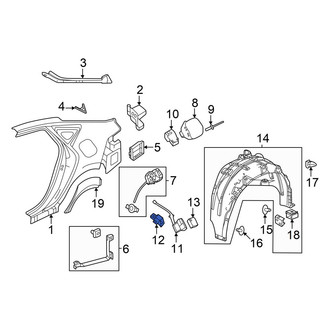 Acura OE - Fuel Filler Door Lock Actuator Clip