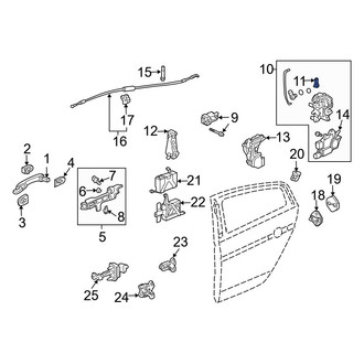 Acura OE - Front Right Lower Door Lock Rod Clip