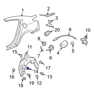 Acura OE - Quarter Panel Splash Shield Clip