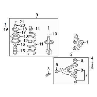 Acura OE - Front Suspension Strut Mount Nut