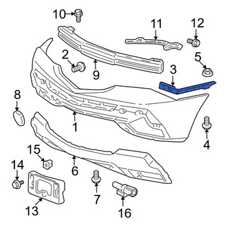 Acura OE - Front Left Bumper Cover Support Rail