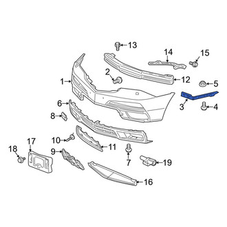 Acura OE - Front Right Bumper Cover Support Rail