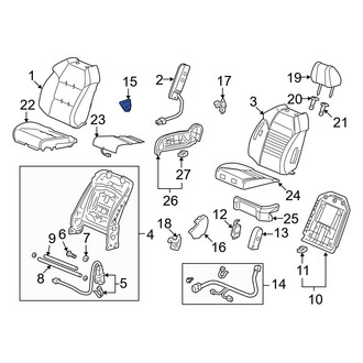 Acura OE - Front Right Inner Seat Back Recliner Adjustment Mechanism Cover
