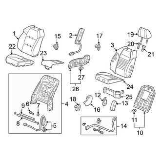 Acura OE - Seats & Tracks - Passenger Seat Components (W/O Advance Package)