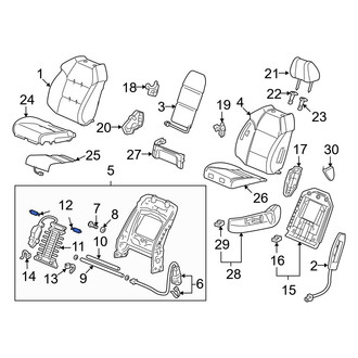 Acura OE - Left Upper Seat Lumbar Support Cushion Hardware Kit