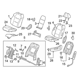 Acura OE - Seats & Tracks - Driver Seat Components (W/O Advance Package)