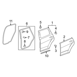 Acura OE - Rear Door - Door & Components