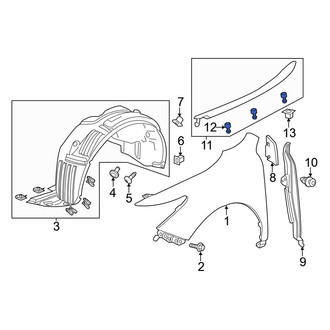 Acura OE - Upper Bumper Cover Retainer