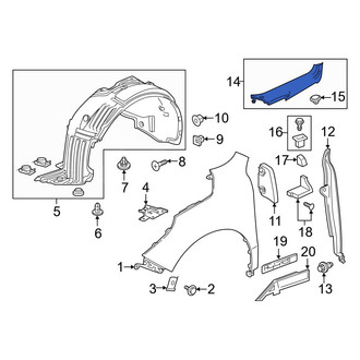 Acura OE - Front Left Upper Fender Filler Panel