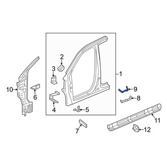 Acura OE - Center Outer Body A-Pillar Baffle Plate