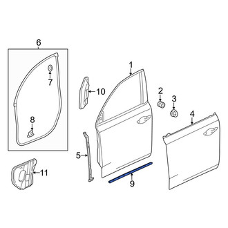 Acura OE - Front Left Lower Door Shell Seal