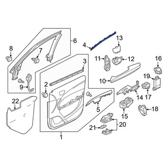 Acura OE - Front Left Door Belt Molding