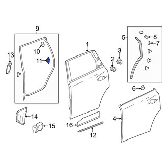 Acura OE - Upper Door Seal Clip