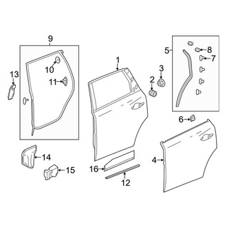 Acura OE - Rear Door - Door & Components