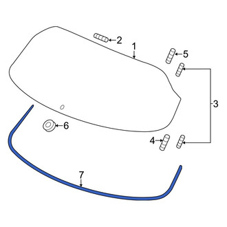 Acura OE - Rear Back Glass Weatherstrip