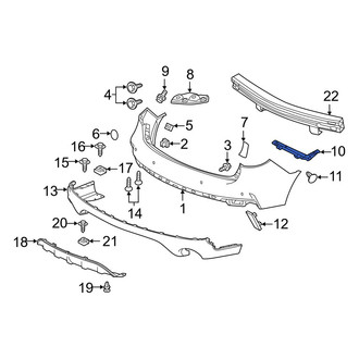 Acura OE - Rear Left Bumper Cover Stay