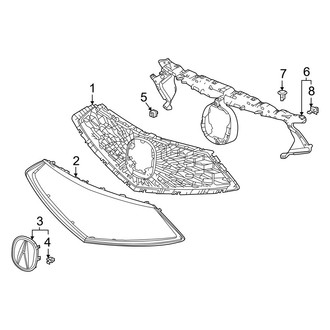 Acura OE - Front Bumper & Grille - Grille & Components