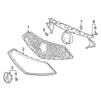 Acura OE - Front Bumper & Grille - Grille & Components