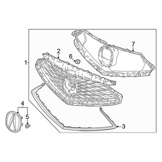 Acura OE - Front Bumper & Grille - Grille & Components (Base / SH-AWD)