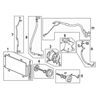 Acura OE - Air Conditioner & Heater - Condenser, Compressor & Lines (3.0L)