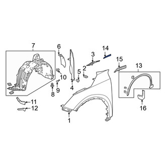 Acura OE - Front Left Fender Molding