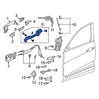 Acura OE - Front Left Exterior Door Handle Base