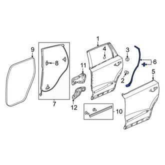 Acura OE - Rear Left Upper Door Shell Seal