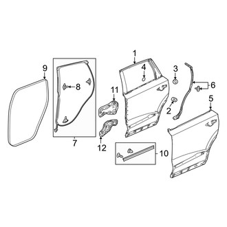 Acura OE - Rear Door - Door & Components