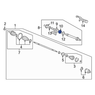 Acura OE - Front CV Axle Shaft Carrier Bearing