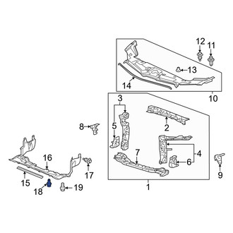 Acura OE - Radiator Support Access Cover Clip