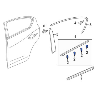 Acura OE - Rear Door Belt Molding Clip