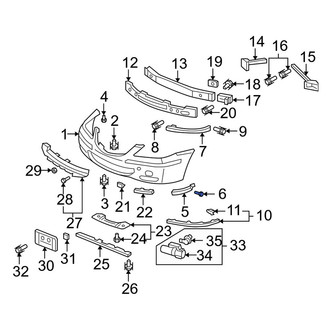 Acura OE - Bumper Cover Support Rail Screw