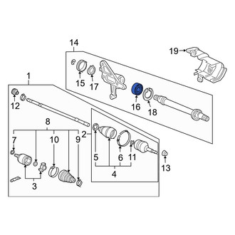 Acura OE - Front CV Axle Shaft Carrier Bearing
