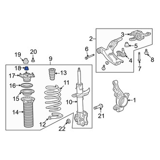 Acura OE - Front Suspension Strut Mount Nut